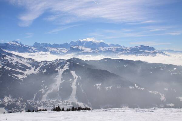 February 2011
We spent a week at Les Gets in France skiing, this shot was taken from the top of the mountain looking across the valley.
It took a while to get there, but the skiing on the way down was exhilarating and combined with blue skies and sunshine gave us the ultimate days skiing.
