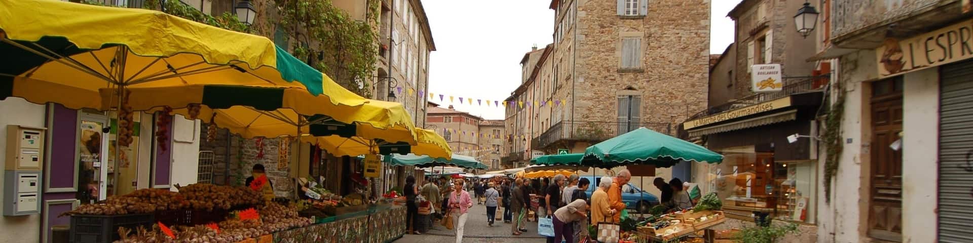 The weekly #market in the little town of Les Vans, France.