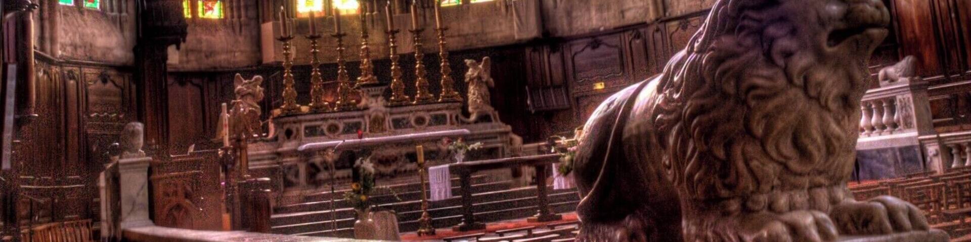 Interior of Cathedrale Saint Fulcran, Lodeve, Herault, France