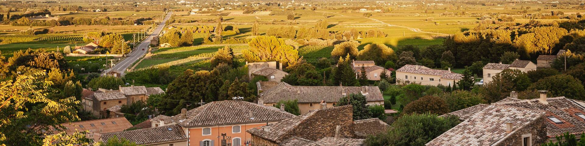 Rhone valley vineyard, storm and Mont Ventoux during summer, Drôme Provençale, France