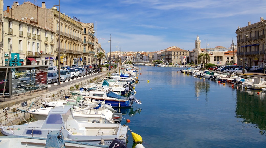 Sete featuring a bay or harbor, boating and a river or creek