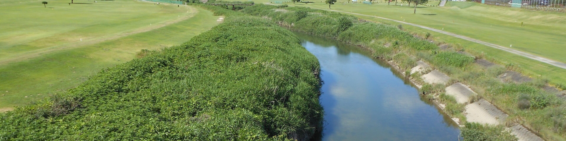 The Kase River, from the northward of Watase-bashi Bridge in Saga, Saga.