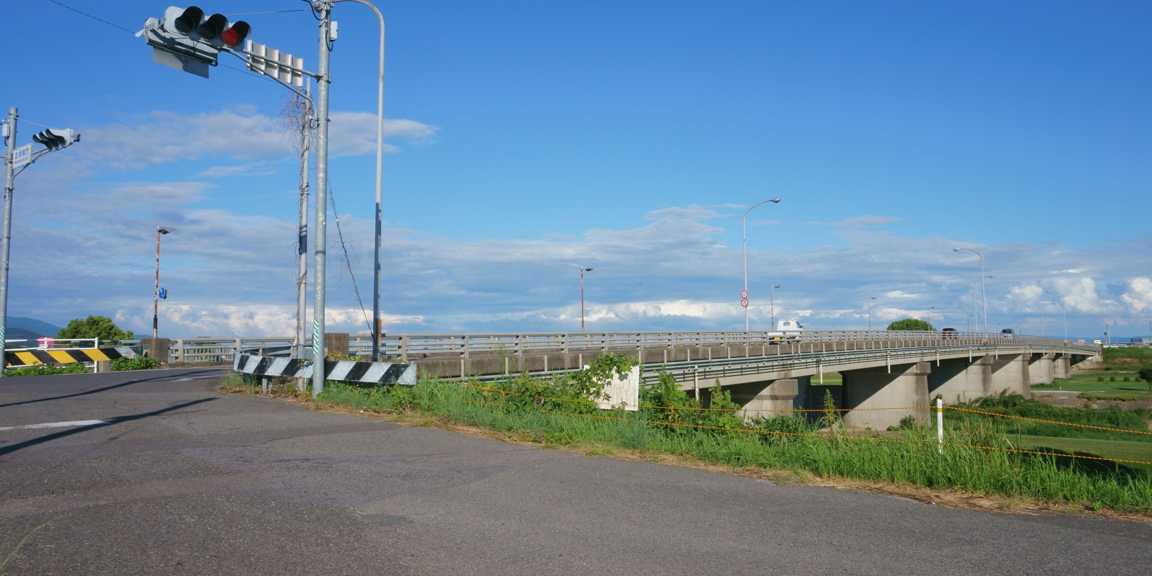 Watase-bashi Bridge over Kase River, in Higashiyamada, Yamato-cho, Saga city, Saga prefecture. The bridge is a part of prefectural road.