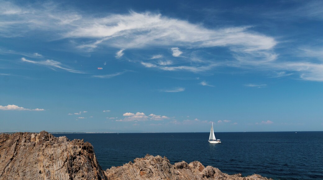 View at rocks and sea from the lighthouse
