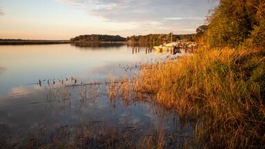 sunset view from historical lower marlboro landing in calvert county owings southern maryland usa