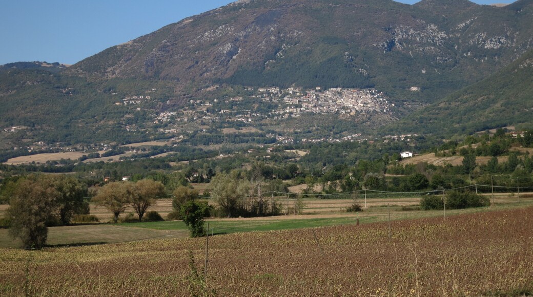 Poggio Bustone (provincia di Rieti, Lazio) fotografato dalla strada provinciale 2