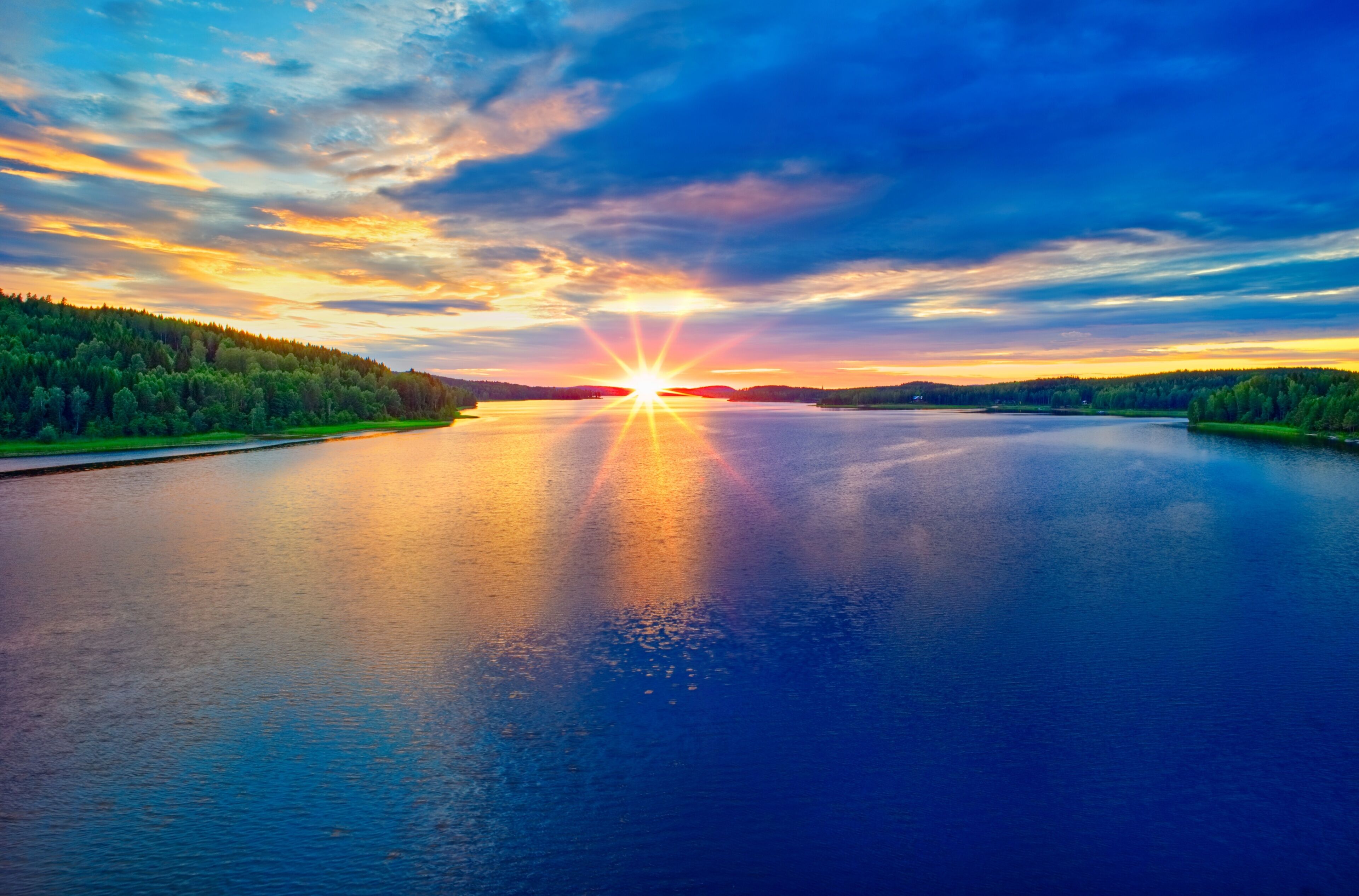 Sonnenuntergang am Glafsfjorden, Schweden
