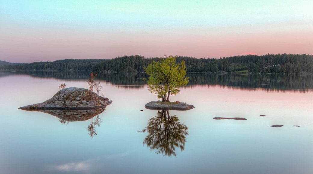 Sunset over tiny island in western Sweden