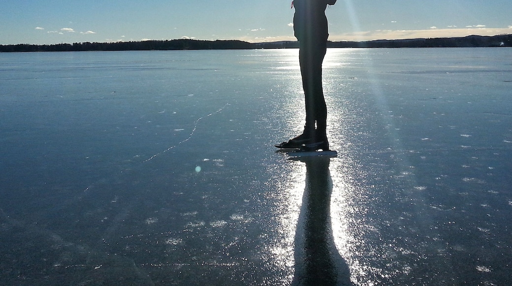 Ice skating on the lake, Kyrkviken, in January 2015. Little big adventure at home. #theadventurerally #hampuselinochhajen #aventyrsrally #arvika #sweden #january2015