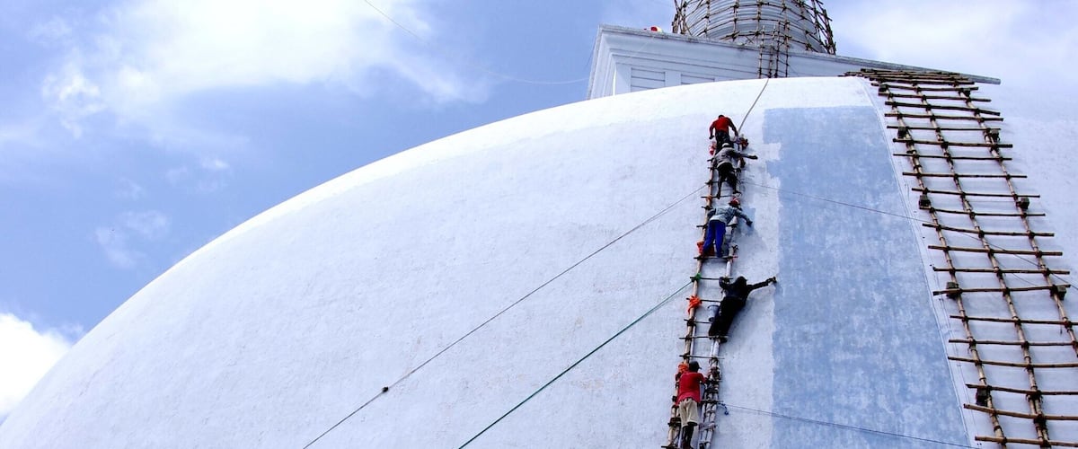 Ruwanweli Saya Dagoba , Anuradhapura , Sri Lanka
During repair work.
