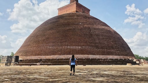 Stupa with exposed red bricks. #stupa #dagoba #Abhayagiri #Anuradhapura #SriLanka