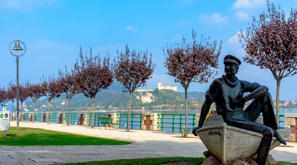 Autumn at the lake promenade Lago Maggiore . Italy, Arona