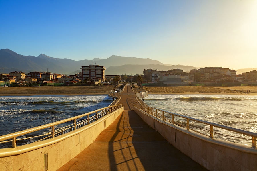lido di camaiore pier view in versilia