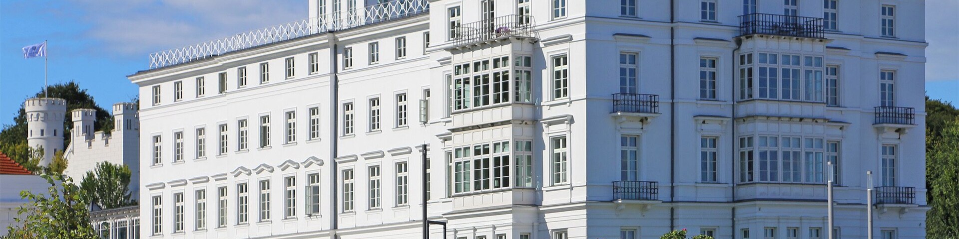 View of the Kurhaus Heiligendamm. Heiligendamm - a district of Bad Doberan - was founded in 1793 as a seaside resort and is the oldest seaside resort in Germany.