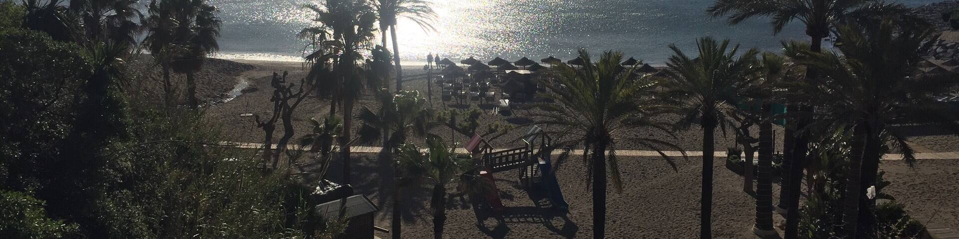 morning sunrise in Benalmádena #LifeAtExpedia #PalmTrees #Beach #Spain