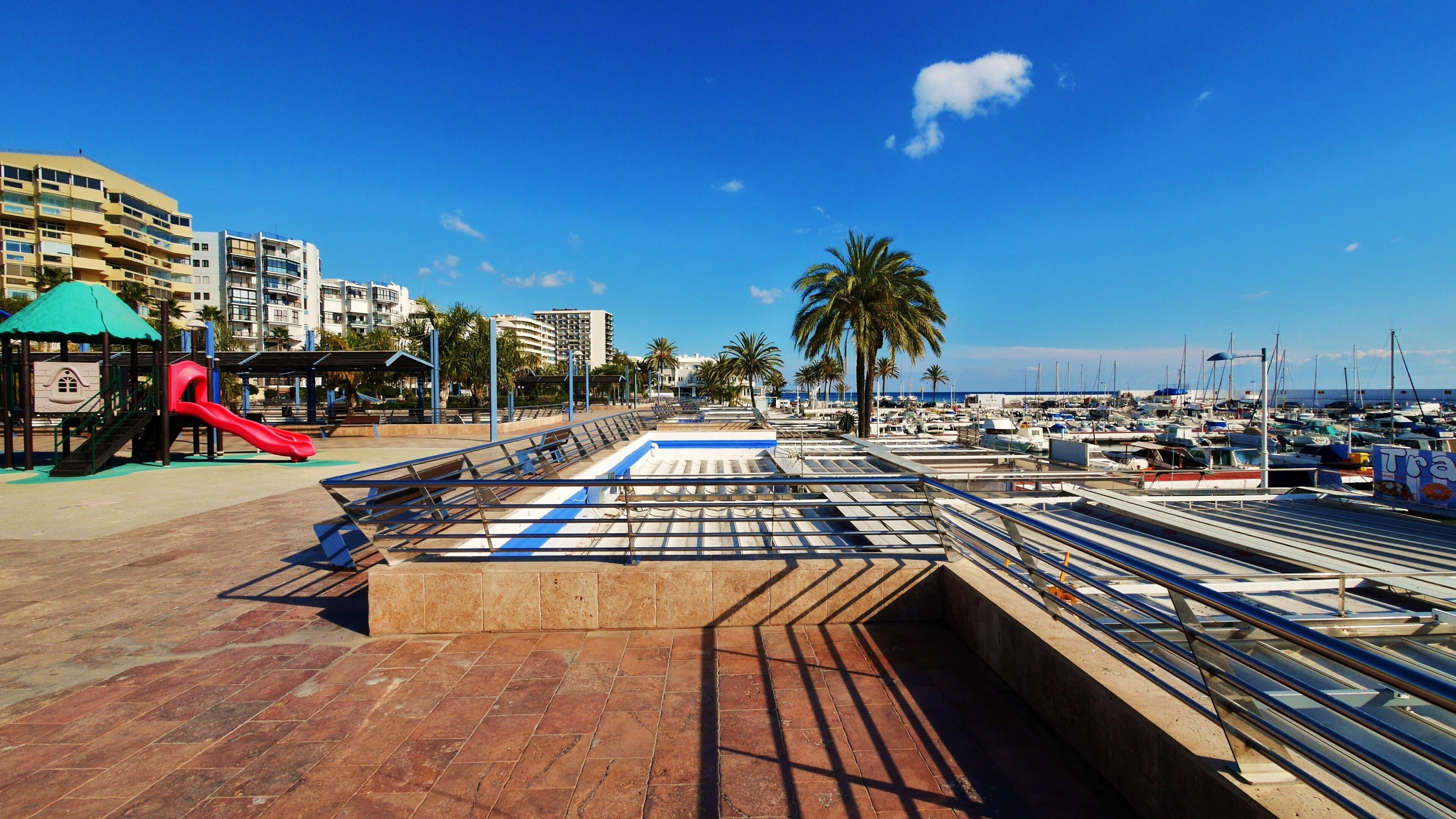 marbella city views,beach and buildings 