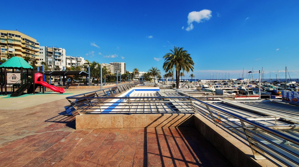 marbella city views,beach and buildings