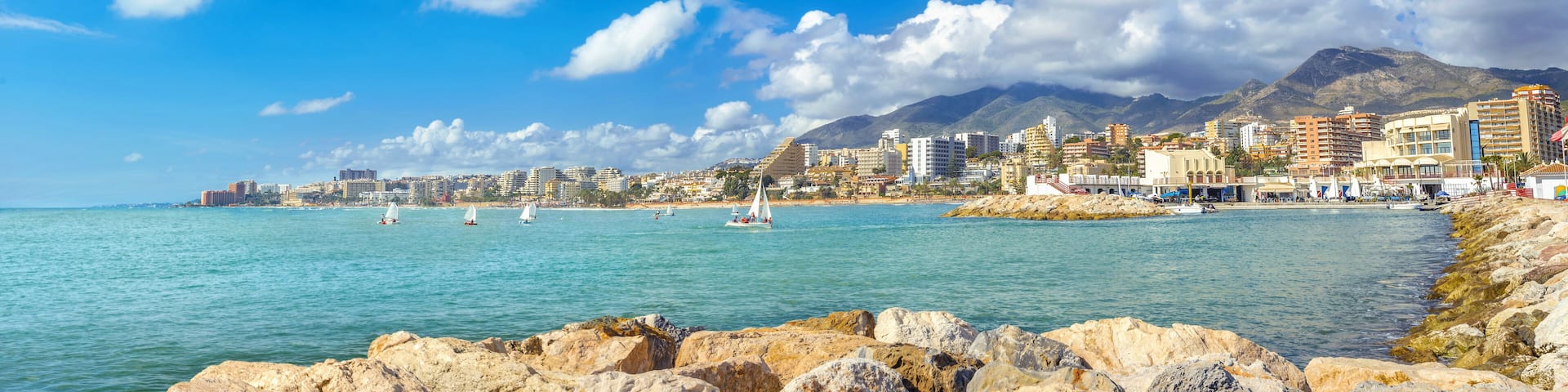 Panoramic view of seaside Benalmadena town. Malaga province, Andalusia, Spain, Shutterstock ID 644342050, Purchase Order: -