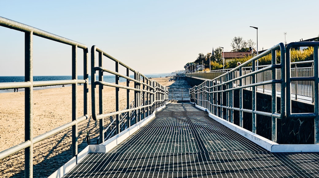 Metal entrance to the beach in Sarbinowo, Poland during daylight