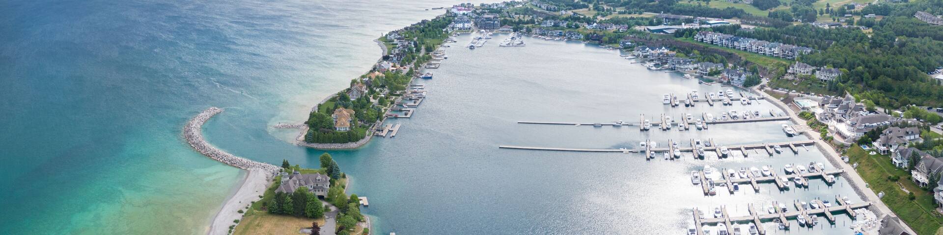 Aerial view of Bay Harbor, Michigan