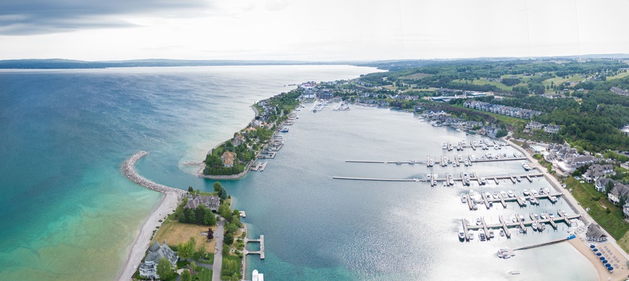Aerial view of Bay Harbor, Michigan