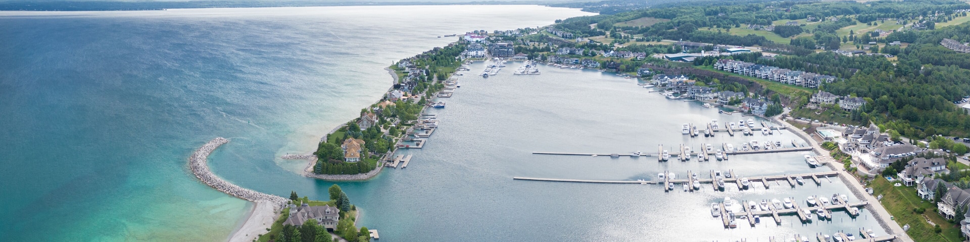 Aerial view of Bay Harbor, Michigan