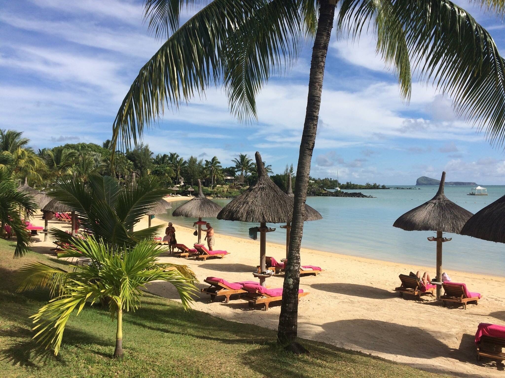 Private beach overlooking the Indian Ocean at LUX* Grand Gaube Hotel