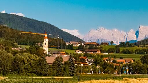 Alpine summer view near Bruneck, Brunico, Pustertal, Trentino, Bozen, South Tyrol, Italy
