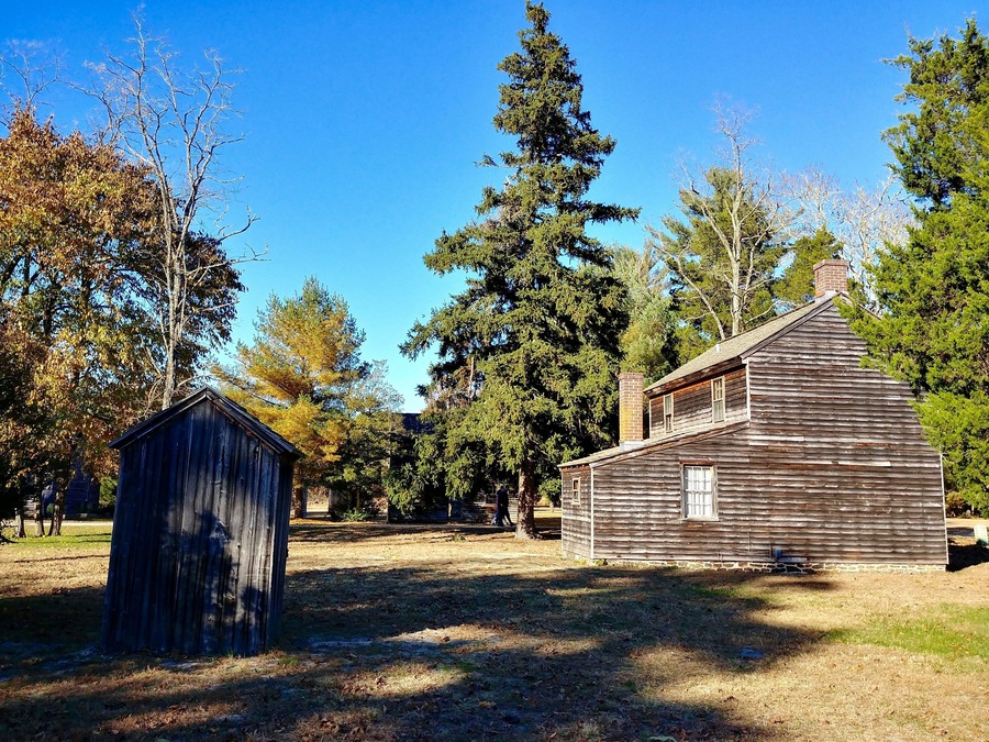 Historic buildings at Batsto village, New Jersey during autumn