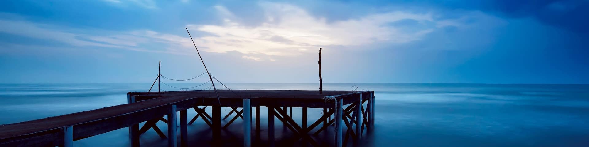 Wooden harbor on the beach