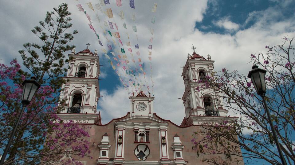 Tonatico, State of Mexico - Dec 2013 visited by thousands of pilgrims every year,to enjoy music, dances, fireworks and rituals that are offered as thanks to the favors received by Our Lady of Tonatico