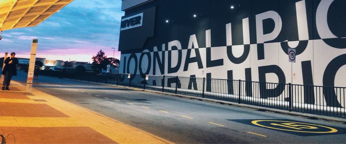 Sunset in Joondalup train station, Western Australia.