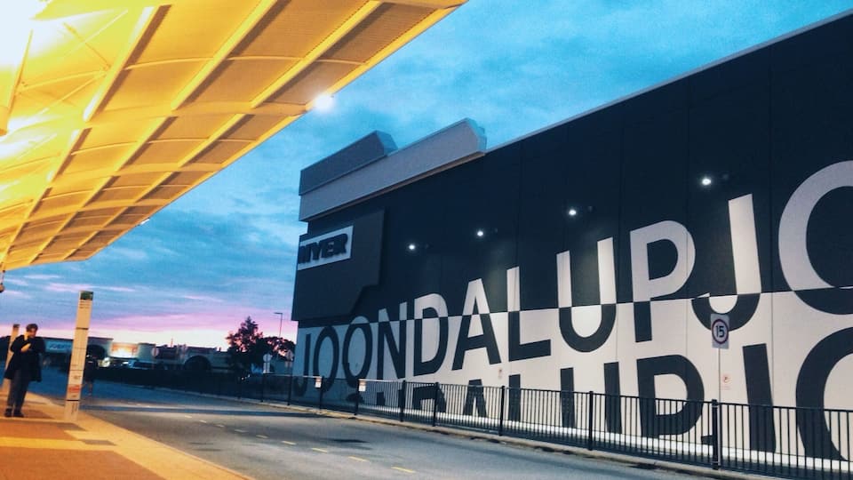 Sunset in Joondalup train station, Western Australia.