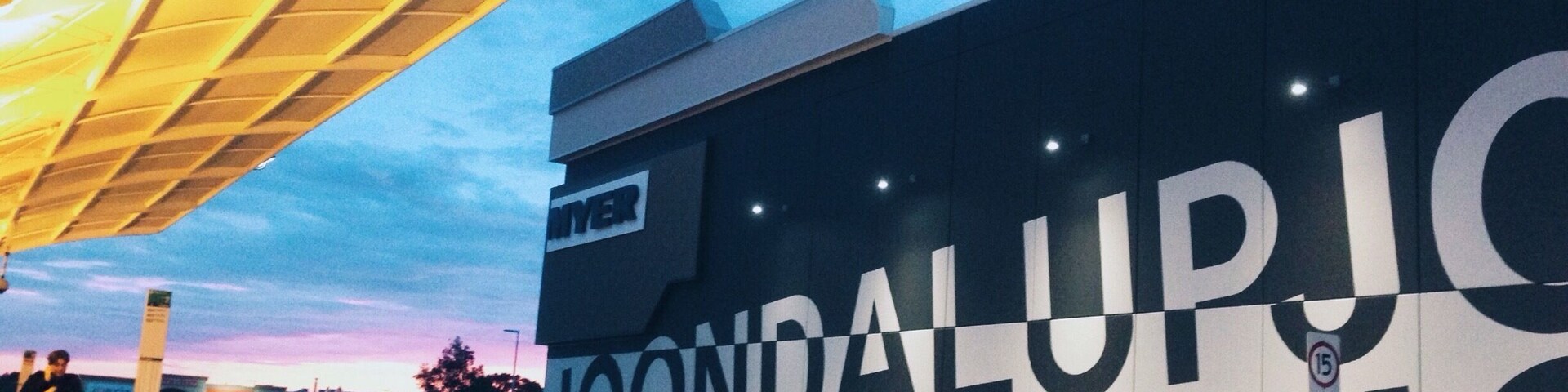 Sunset in Joondalup train station, Western Australia.