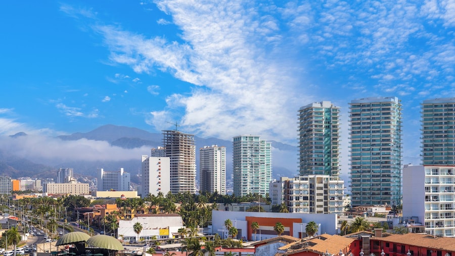 Puerto Vallarta vacation, Mexico. Scenic ocean and beach views of Nuevo Puerto Vallarta.