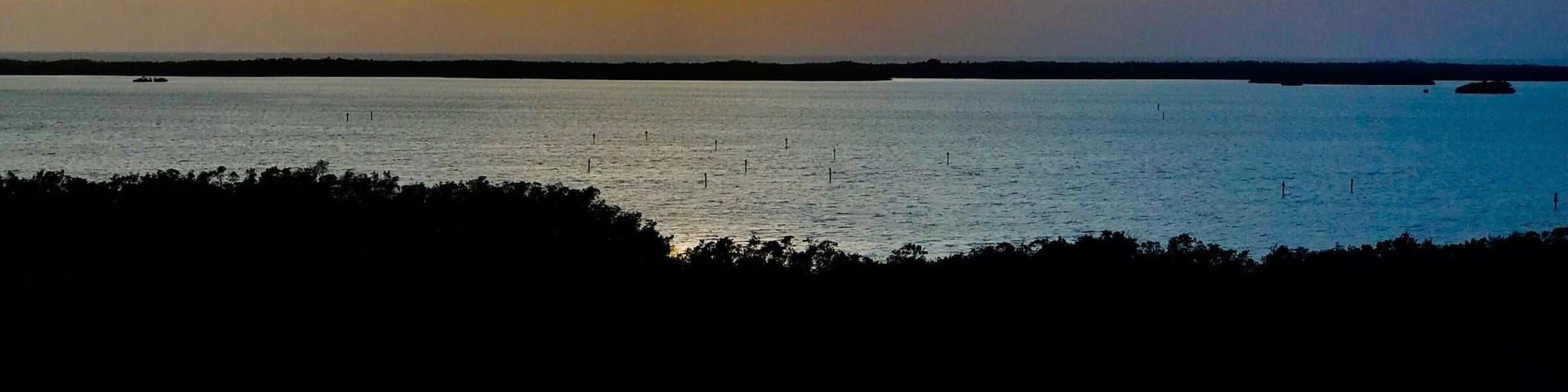 Sunset view of the Gulf of Mexico from balcony.