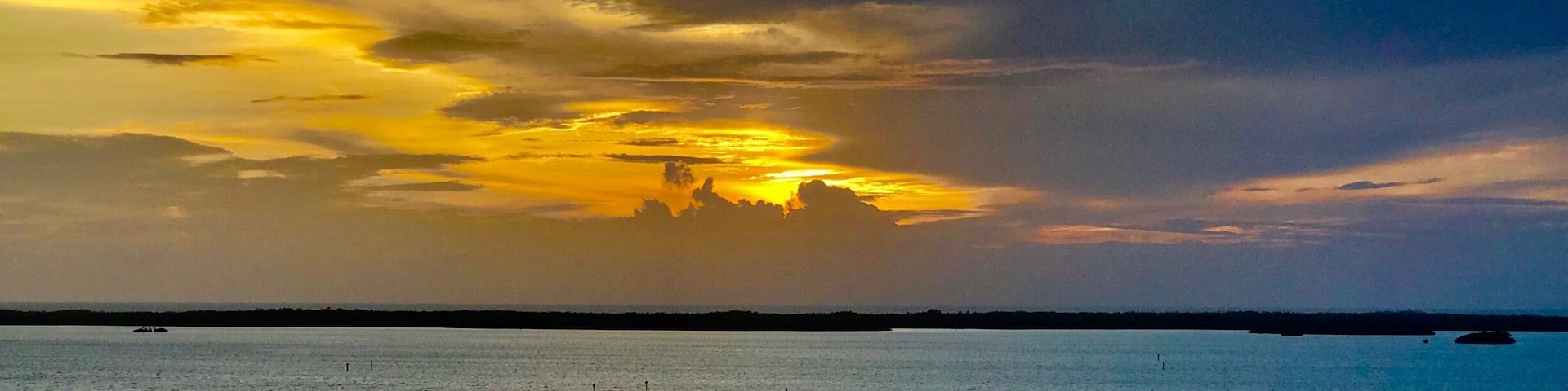 Sunset view of the Gulf of Mexico from balcony.