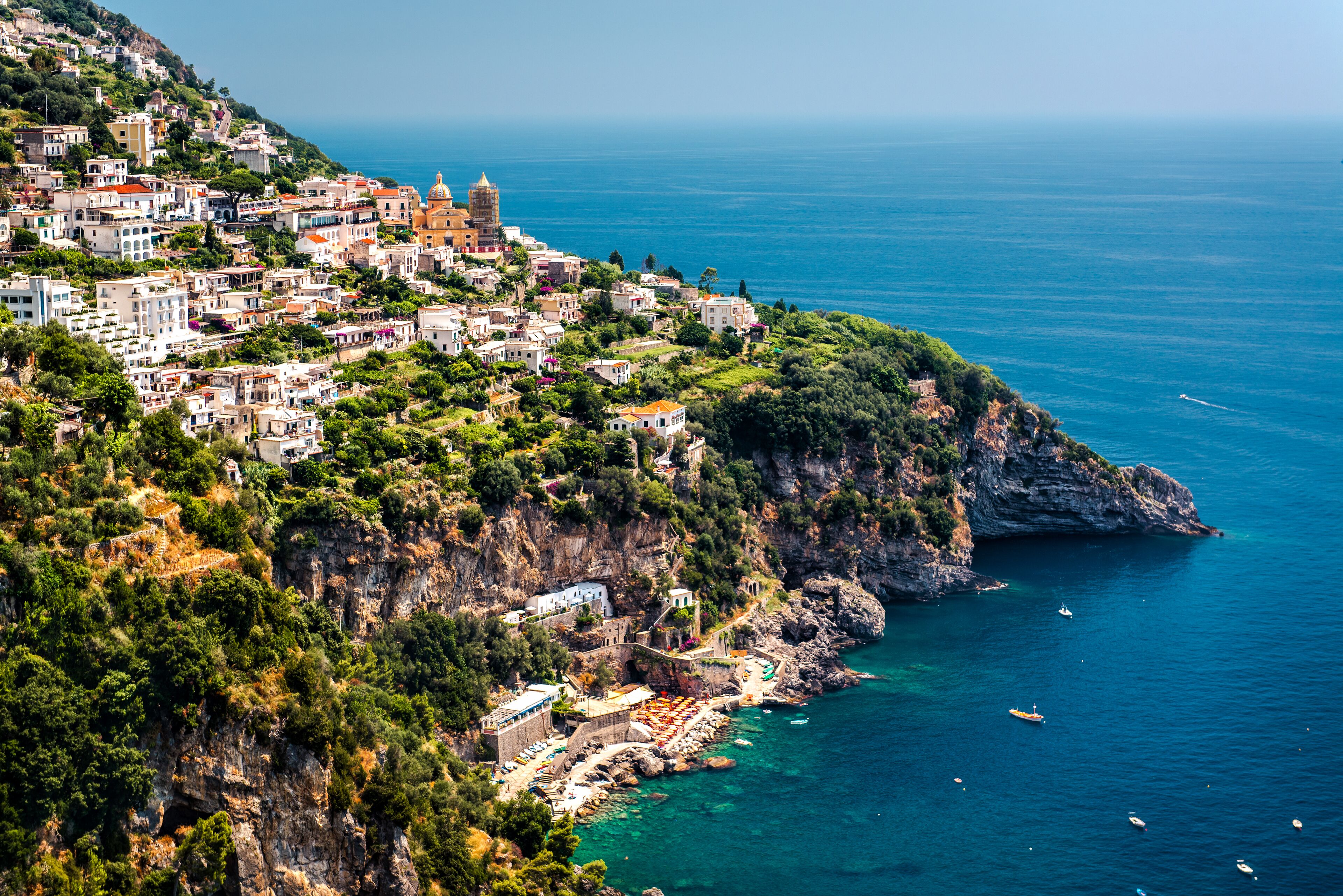 View of Praiano. Praiano is a town and comune of the province of Salerno of southwest Italy.