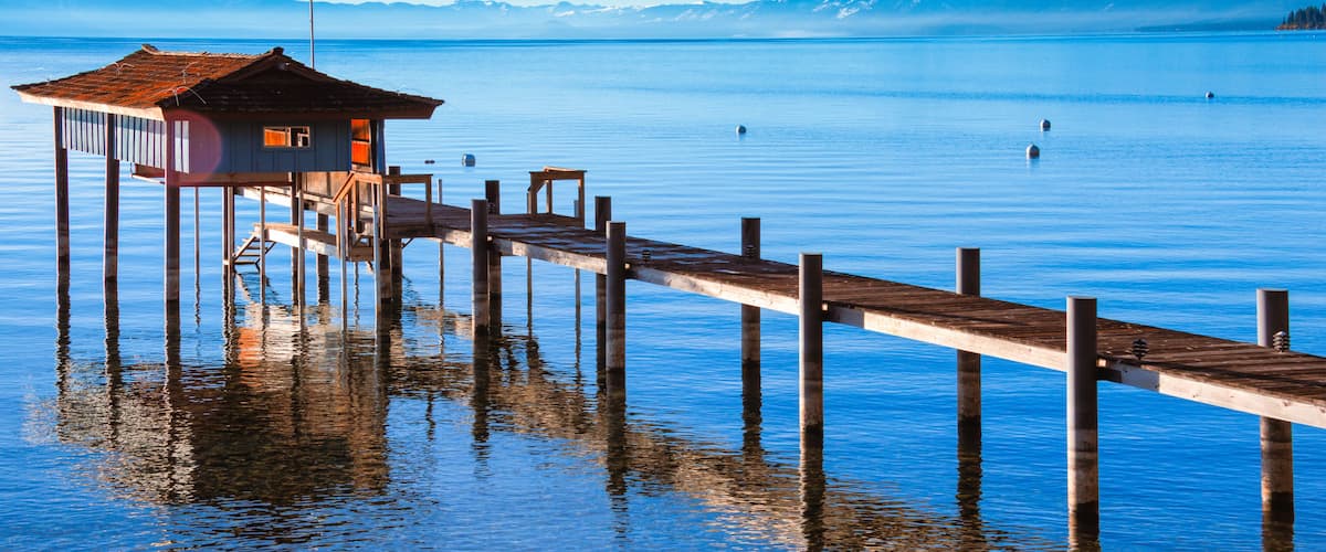 Stilt hut in a lake, Carnelian Bay, Lake Tahoe, California, USA