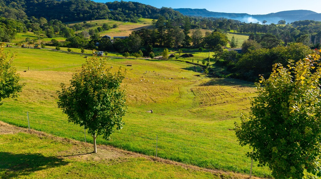 Panoramic views of farm land in rural area near Bowral in NSW Southern Highlands Australia