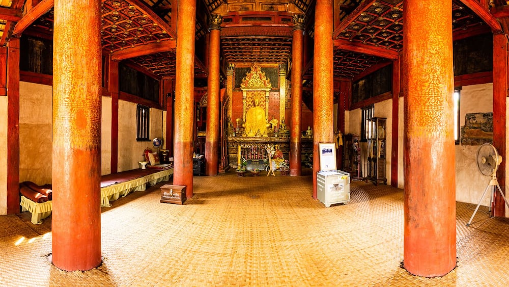Panorama of ancient Thai church in Ton Kwen temple