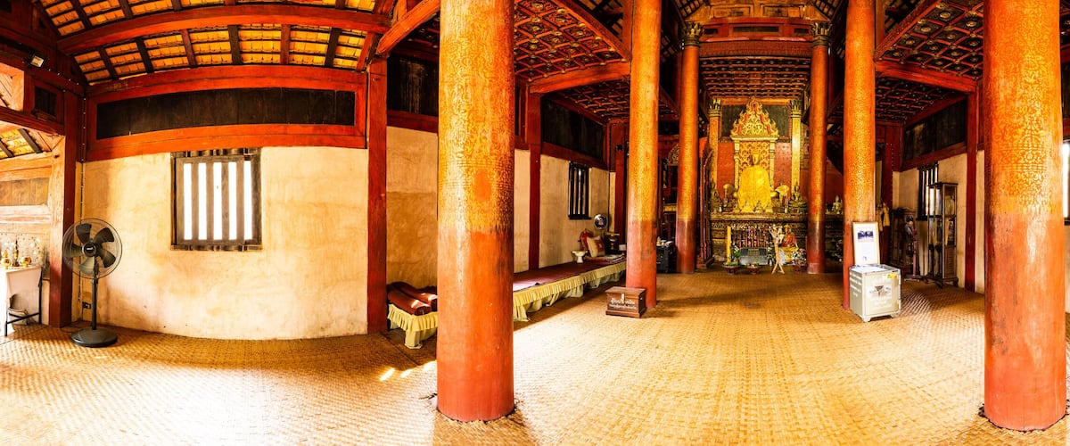 Panorama of ancient Thai church in Ton Kwen temple