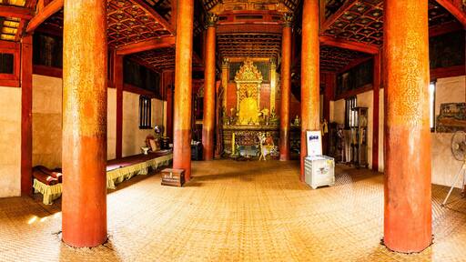Panorama of ancient Thai church in Ton Kwen temple