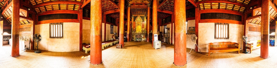 Panorama of ancient Thai church in Ton Kwen temple