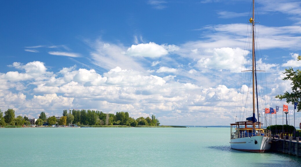 Balatonfured showing a bay or harbor and general coastal views