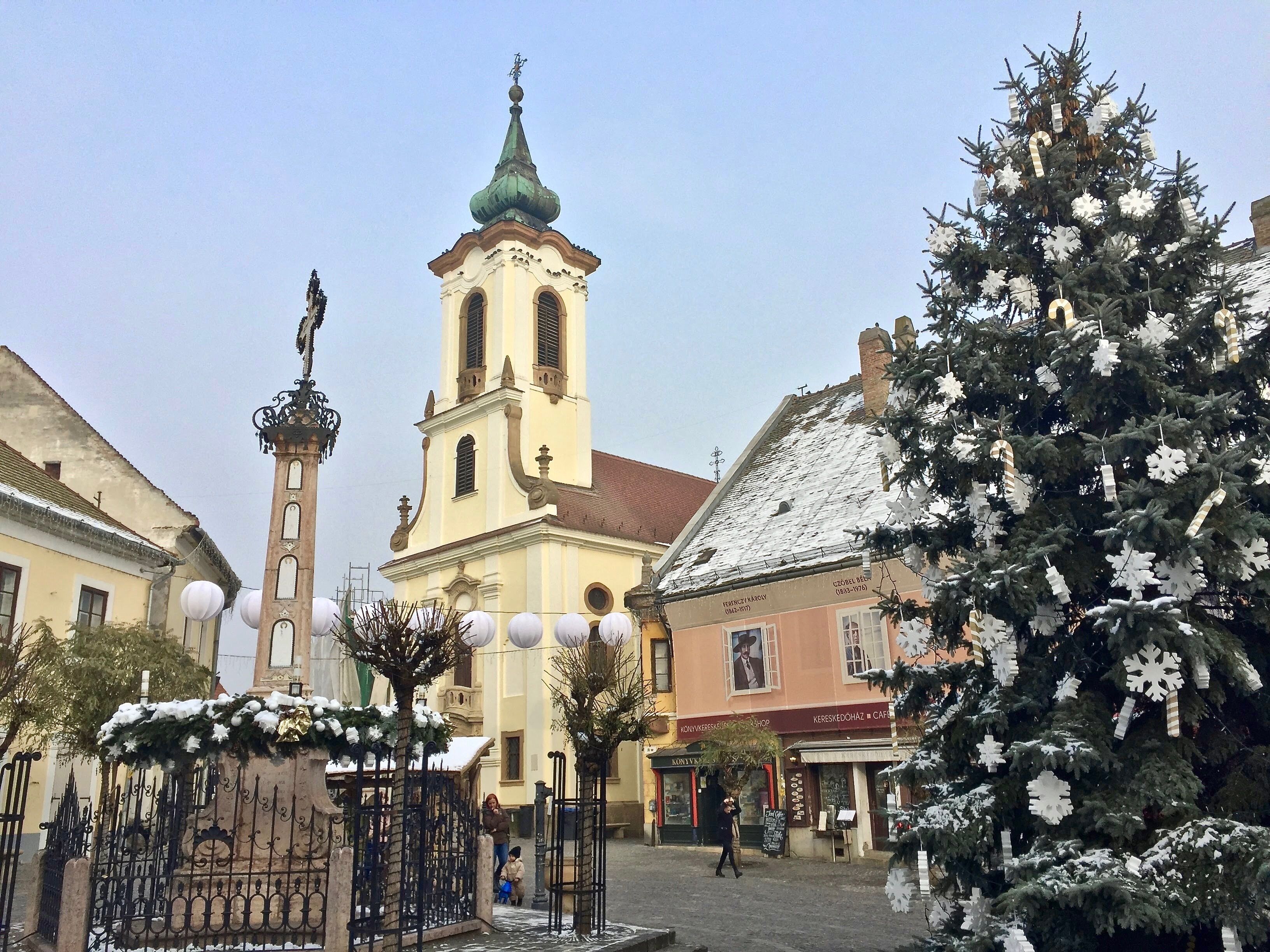 A great day trip from Budapest, Szentendre is a charming town right along the Danube. At Christmas time there is a huge tree and nativity scene in the square and a Christmas market down the street. 