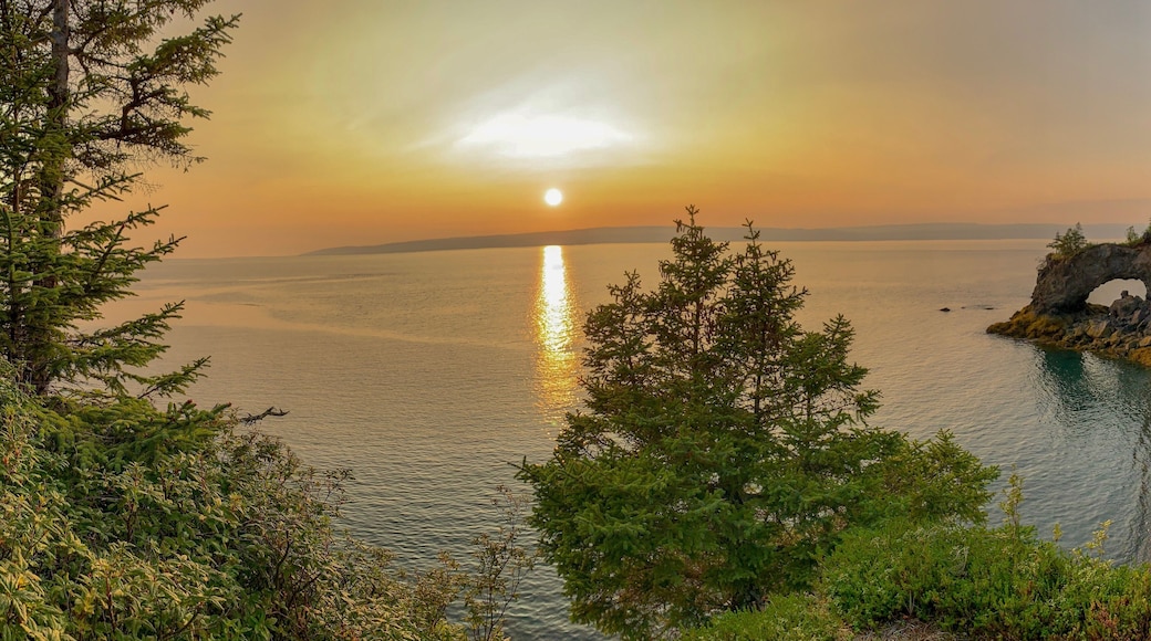 Smokey sunset overlooking the arch and Kachemak Bay in Halibut cove. #Adventure