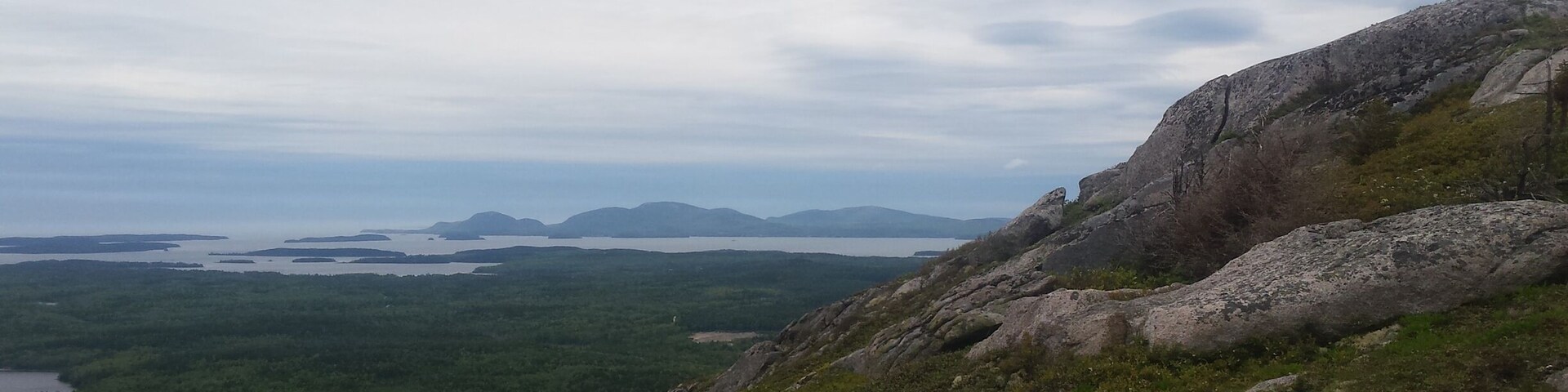 View of Mount Desert Island from Schoodic Mountain.