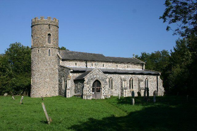 All Saints' parish church, All Saints South Elmham, Suffolk, seen from the south