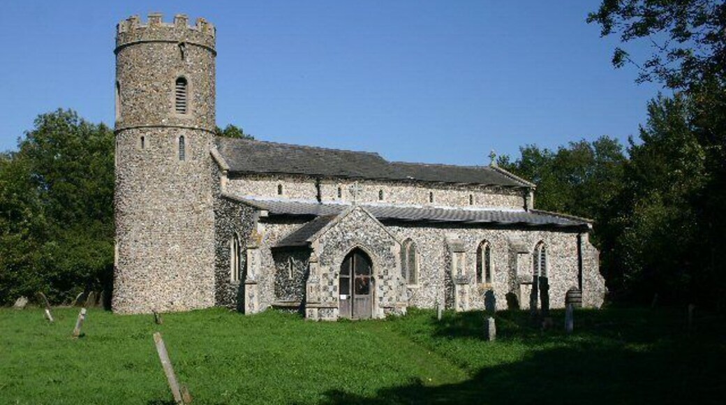 All Saints' parish church, All Saints South Elmham, Suffolk, seen from the south